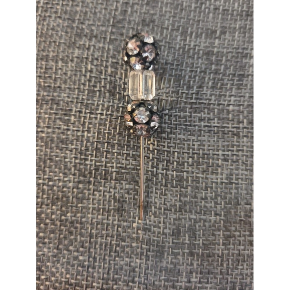 Rhinestone And Crystal Hat Pin 4" Vintage Sparkles